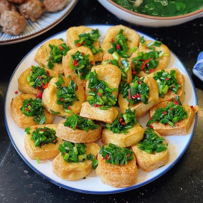 đậu phụ tẩm hành cửa lò nhà hàng hùng hòa